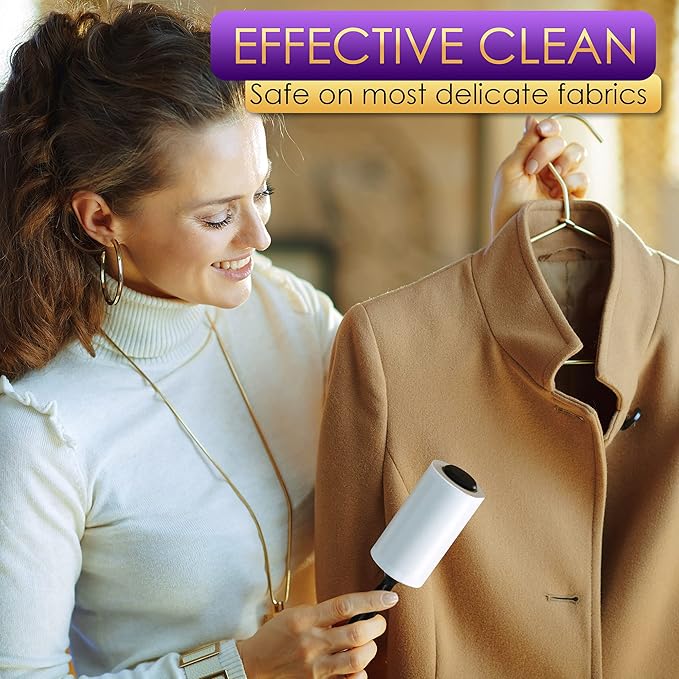 Lint Rollers Value Pack of 450 Sheets / 5 Refills, Sticky Roller, Lint Remover for Dog, Cat, Pet Hair, Lint Rollers for Clothes, Carpet, Couch, Furniture, Car Seats White