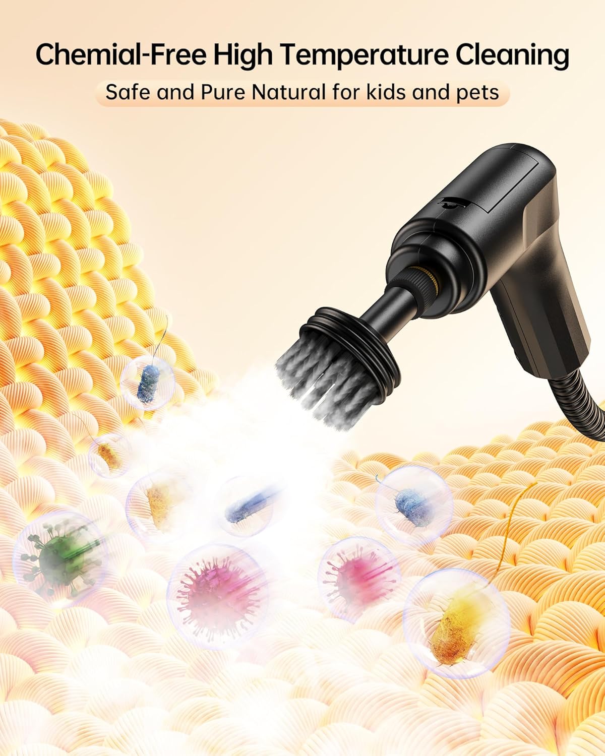 Handheld Steam Cleaner,2500W Steamer for Cleaning 1.69 Quarts Large Capacity Tank,Temperature steamer for Home,Car,kitchens,Camping