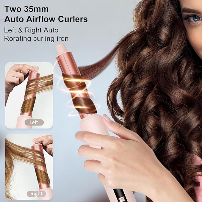 9-in-1 Negative Ionic Foldable Hot Air Blow Dryer Brush & Wrap Air Hair Styler Set, 110K RPM High Speed for Curling, Straightening, Fast Drying, Versatile Styling Tool, Holiday Gift for Women