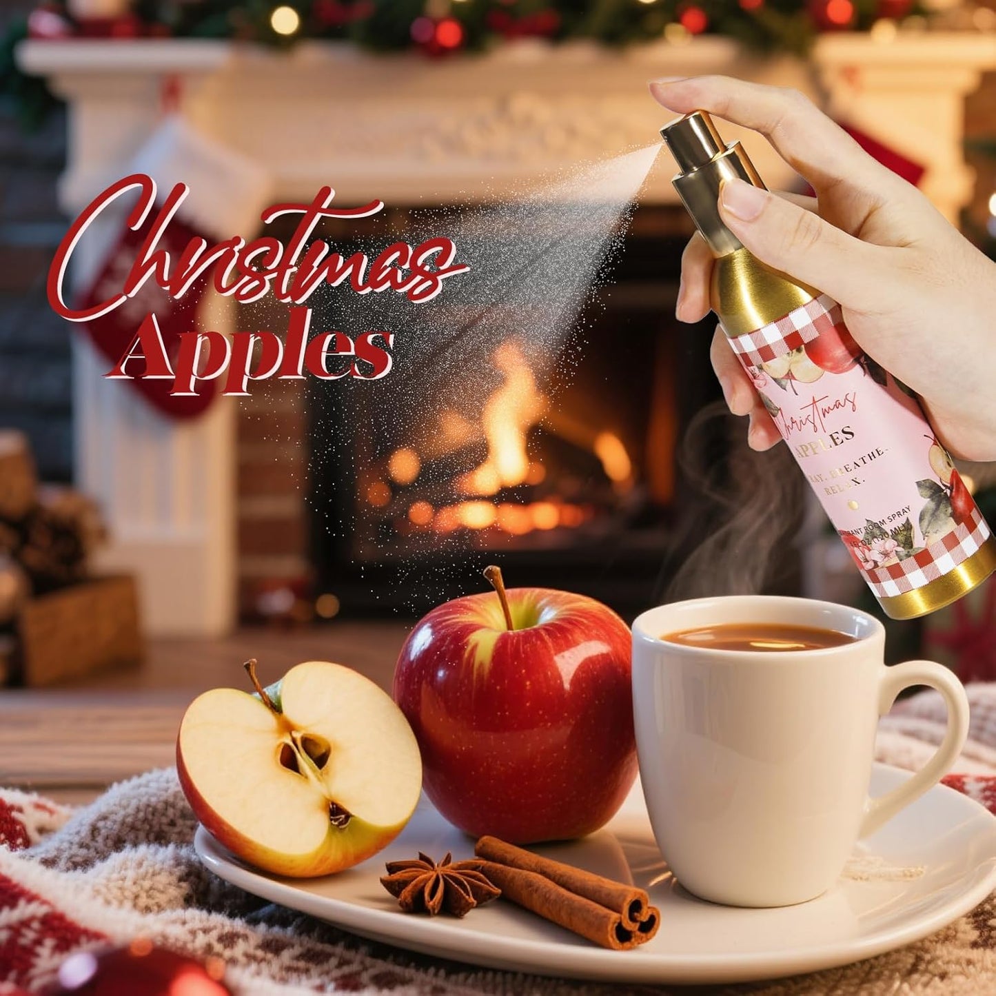 Room Spray, Balsamic Cedar, Apples, Gingerbread Cookies, 3 Pack, Each 4 fl oz, Concentrated Room Spray, Air Freshener for Home, Long-Lasting Odor Eliminator for Bathroom and Office