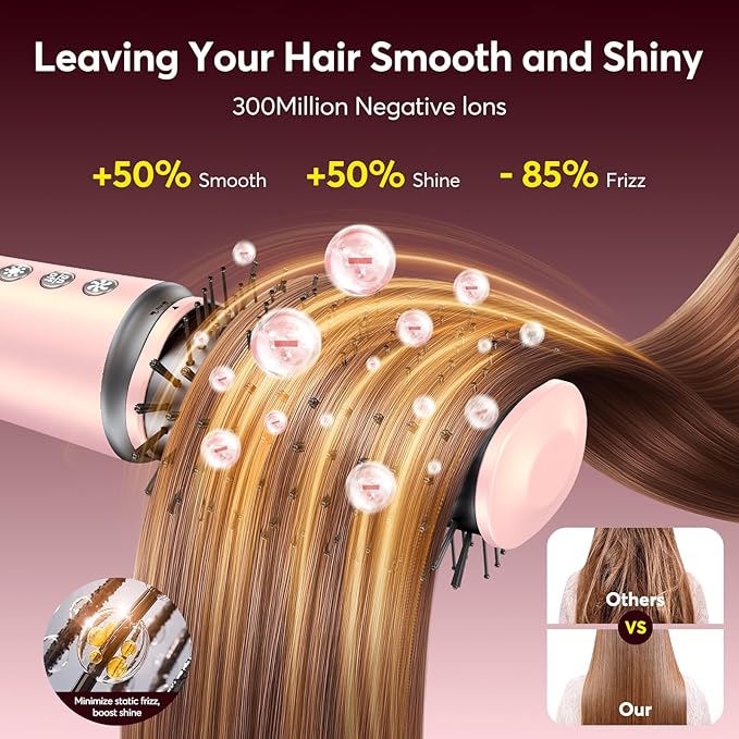 5 in 1 Air Wrap Hair Styler with Travel Bag- Professional Frizz-Free Auto Wrap Curler, High-Speed Hair Dryer, Straightening & Blow Dryer Brush for Multiple Styling, No Heat Damage, Gift for Women