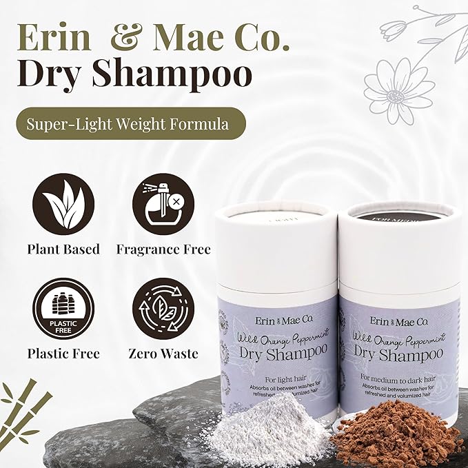 Dry Shampoo Powder | Non-Aerosol organic dry shampoo | Shampoo for women and Men | Powder dry shampoo less grease free from artificial fragrance | Eco-friendly paper shaker tube 2oz