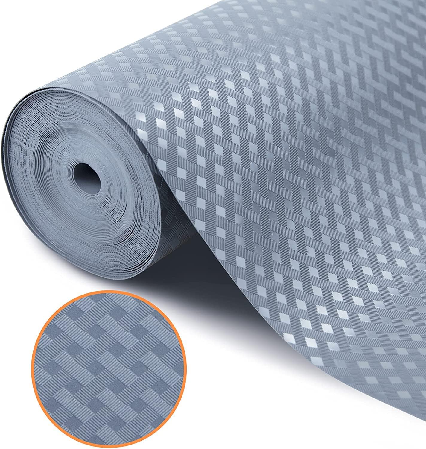Shelf Liners for Kitchen Cabinets Non Adhesive Drawer Liner EVA Material Cupboard Mat Waterproof Refrigerator Mats Washable Fridge Liner for Cupboard and Desks Shelf Liner 23.6 x 236.2 Inches