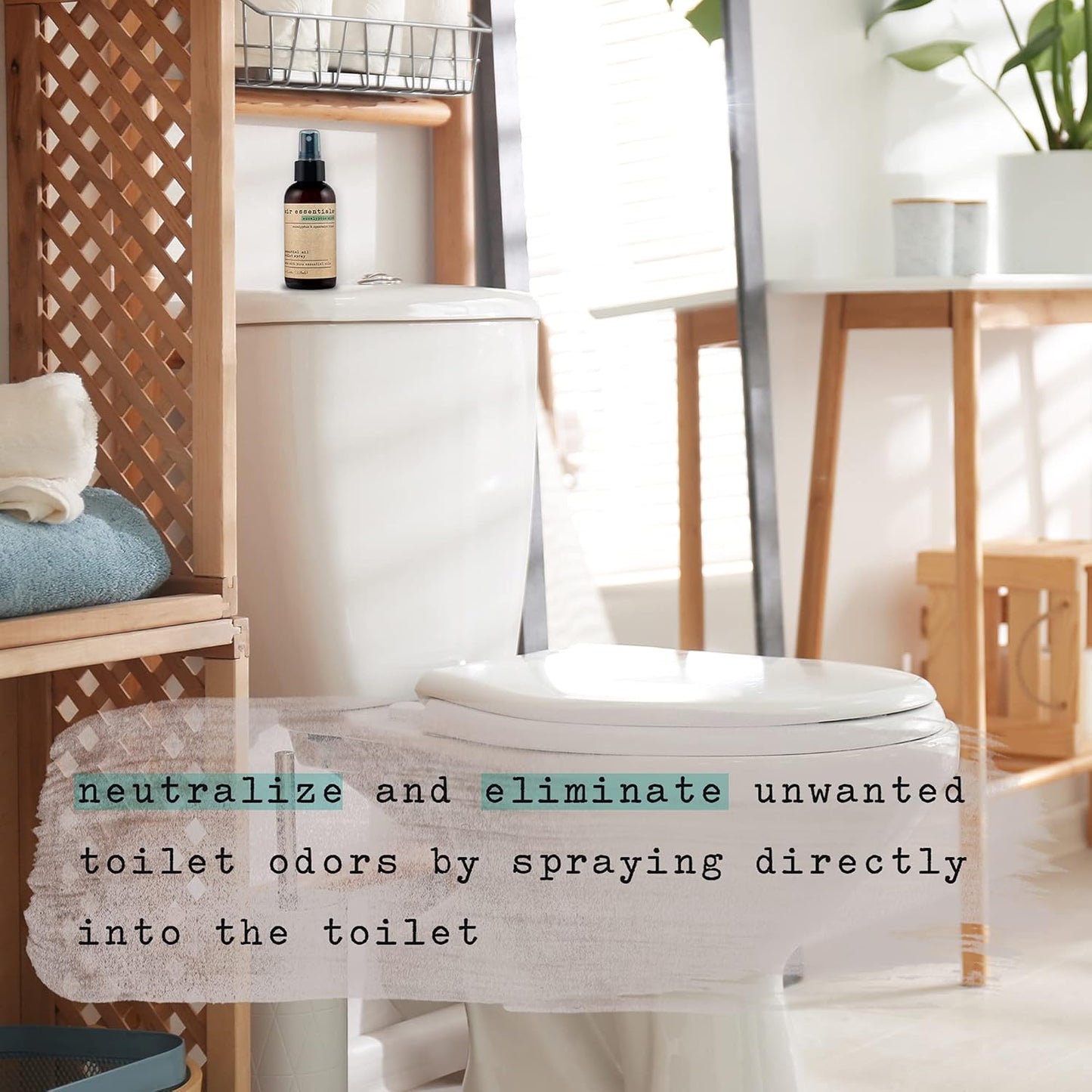 Air Essentials Essential Oil Toilet Spray - Odor Eliminator & Air Freshener - Made with Pure Essential Oils - Eucalyptus Mint - 4 Ounce