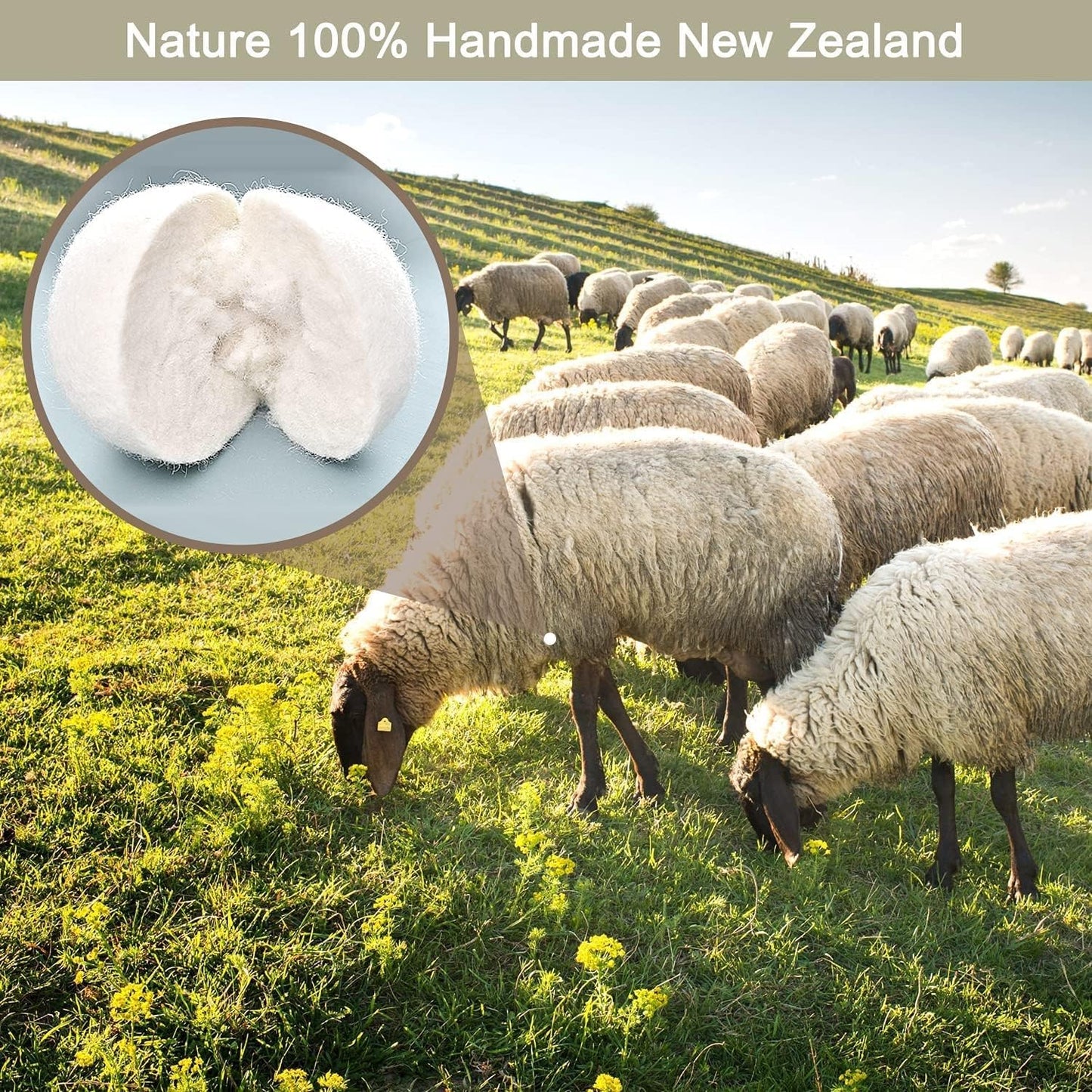 Organic Wool Dryer Balls: Eco-Friendly & Chemical-Free | Our Anti-Entanglement Reusable Balls Eliminate Wrinkle Static | 6-Pack XL Dryer Balls for Laundry is Made with New Zealand Wool (Dog)