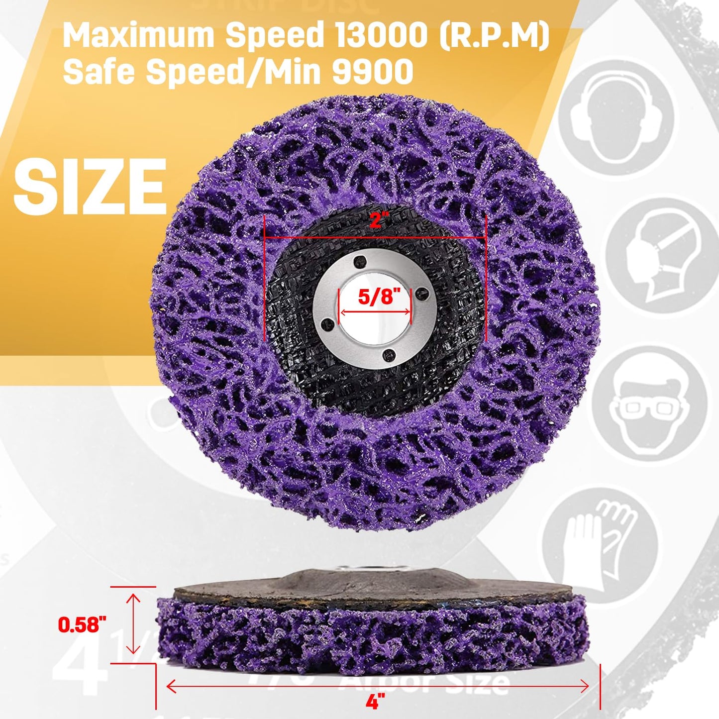 10 Pack Strip Discs Rust Remover Wheel Stripping Wheel for Angle Grinder Paint Strip Wheel Quick Abrasive Discs Rust, Oxidation, Paint Remover (4'' x 5/8'')