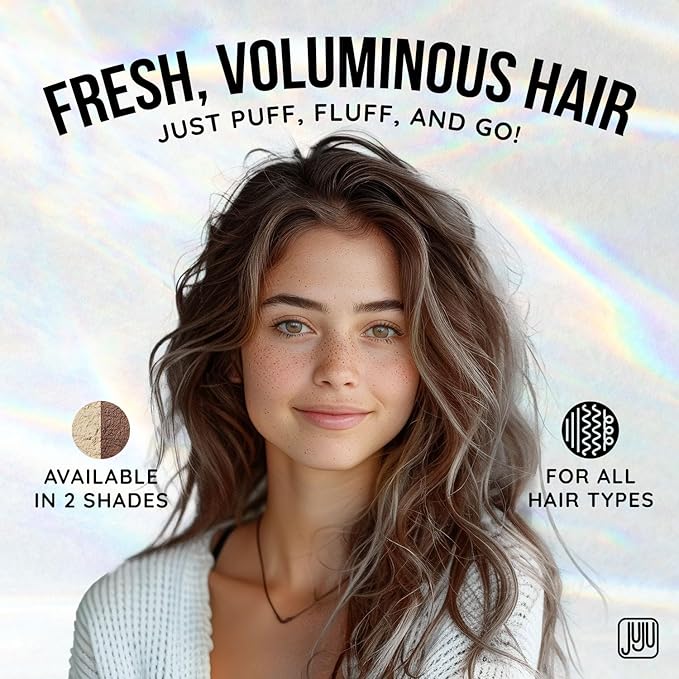Juju Styling Texture Powder & Travel Size Dry Shampoo for Women & Men Pump 2 Oz (Dark) - Non Aerosol Dry Shampoo for Women, Hair Texturizer for Volume, Fragrance Free Hair Care for All Types of Hairs