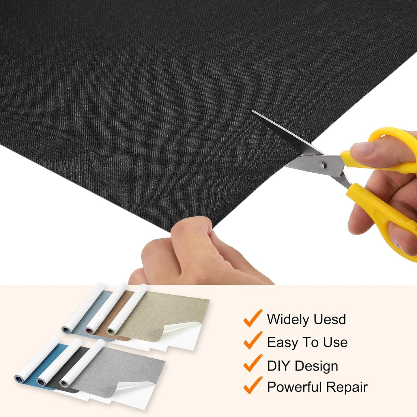 Repair Patches Repair Tape Self-Adhesive DIY Repair Patch Linen Gear Patch for Sofa, Furniture, Chair, Clothing,Tents,17x158 Inch,Light Khaki