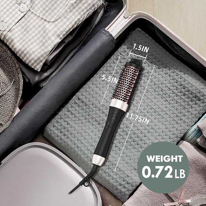 Ionic Thermal Brush Curling Iron Brush 1.5 Inch Heat Round Hair Curling Brush with Ceramic Tourmaline Hair Styler Dual Voltage Hot Brushes for Volume Hair Curler