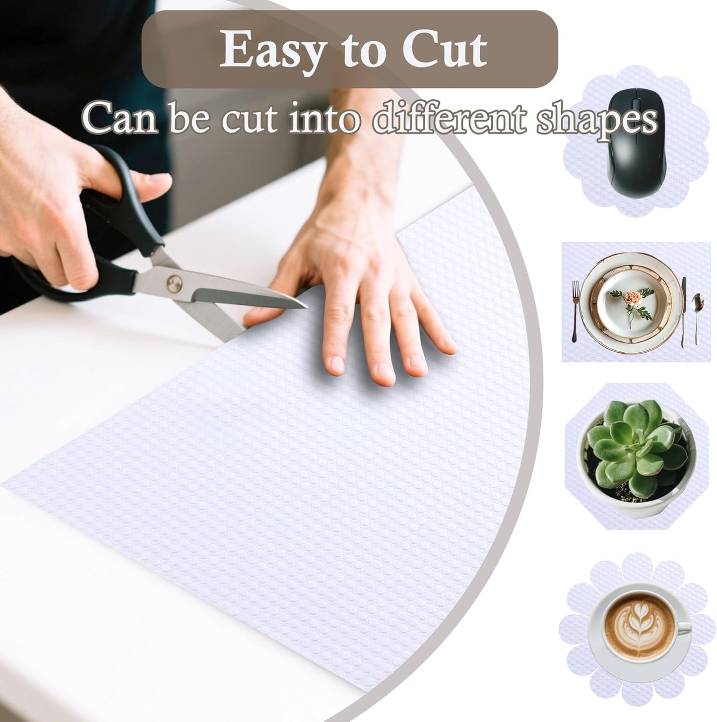 Shelf Liner for Kitchen Cabinet 18 Inch Wide X 20 Ft Non-Slip Drawer Mat Waterproof & Oil-Proof Cabinet Mat for Cupboard Pantry Bedroom Bathroom Garage Non Adhesive Refrigerator Shelf Liner (White)