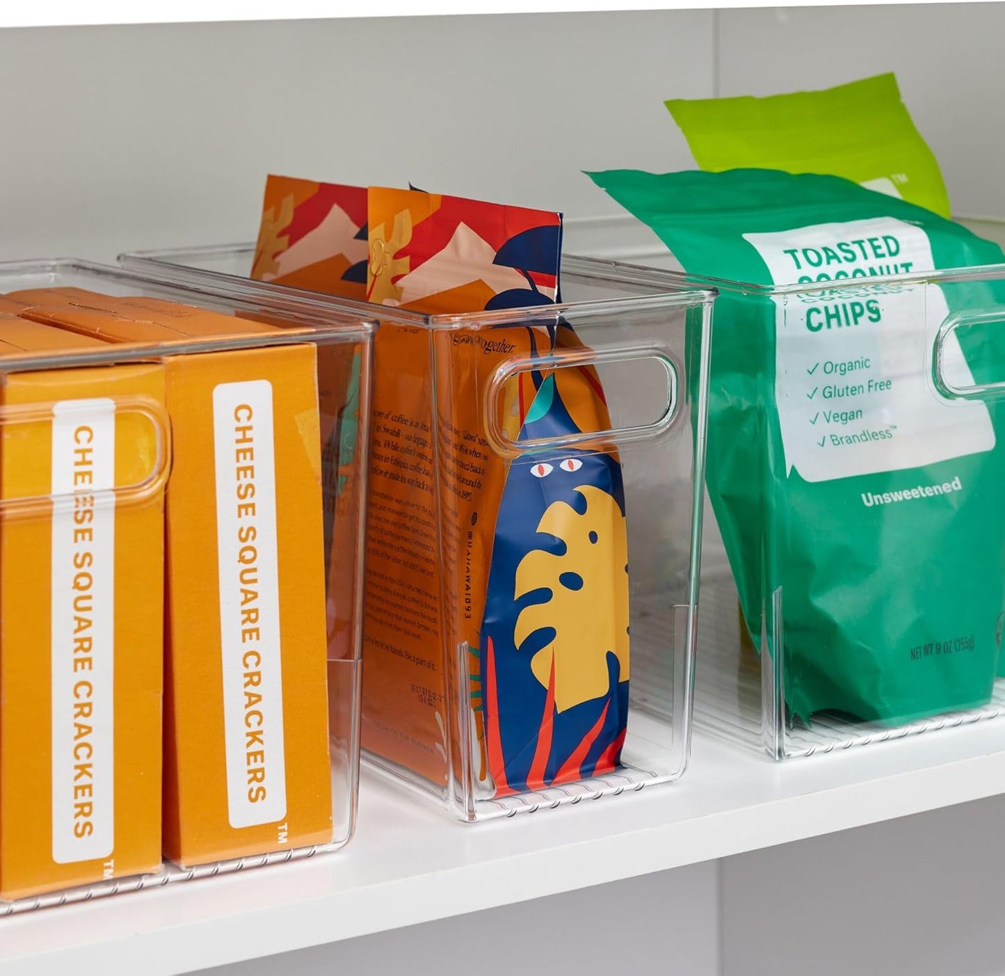 iDesign Tall Plastic Storage Bin with Handles for Fridge or Freezer - Set of 4 - Clear - Made in USA