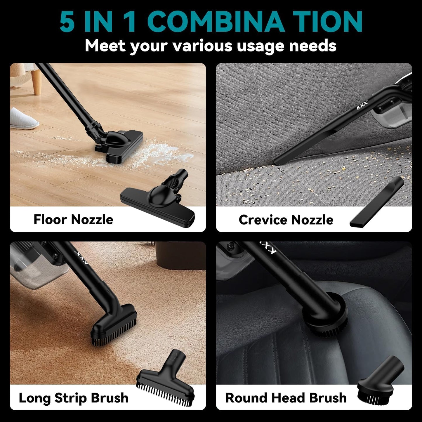 KXX Cordless Vacuum for makita 18V Battery, Handheld Electric Power Vacuum Cleaner for Hardwood Floor Carpet Pet Hair Car (No Battery)