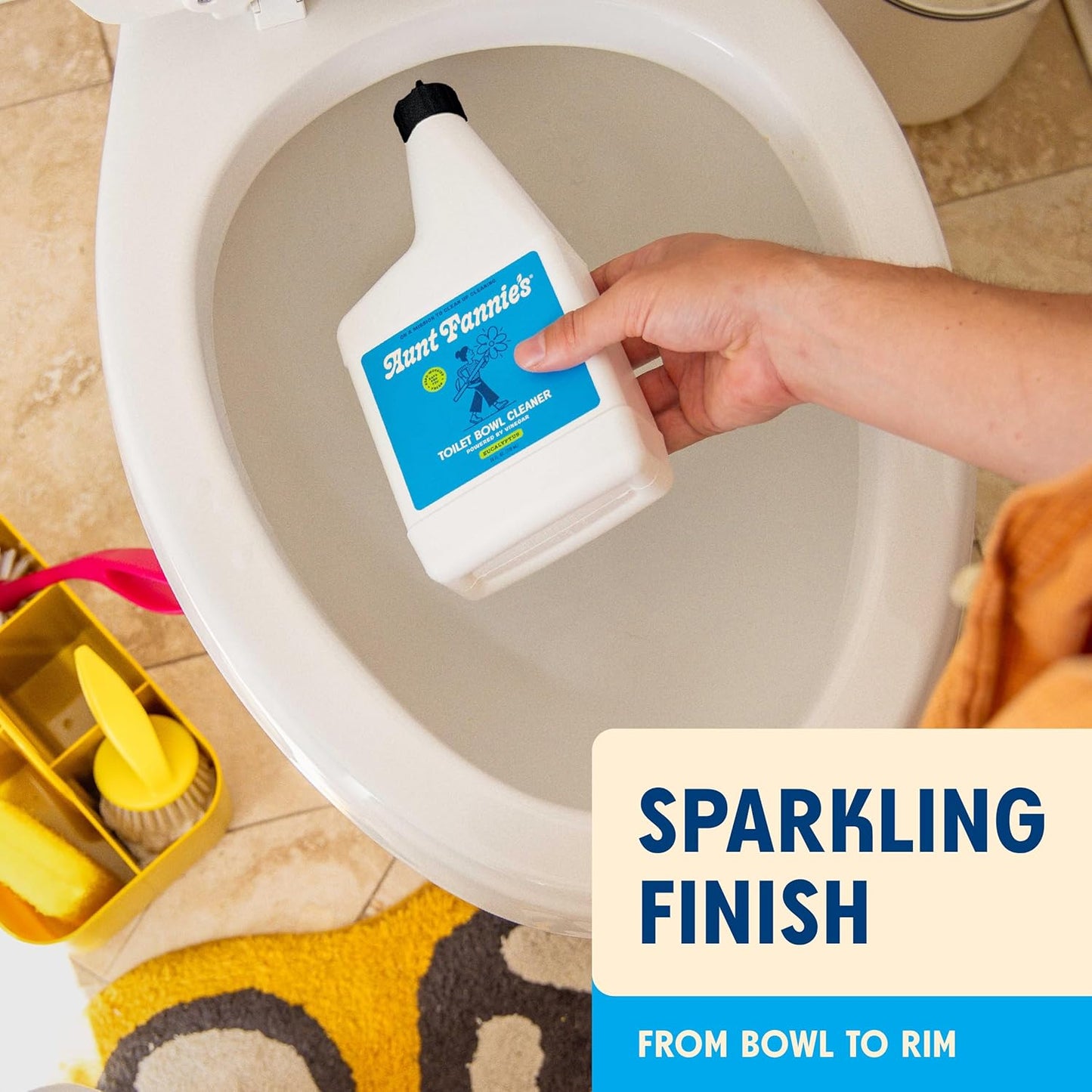 Aunt Fannie's Toilet Bowl Cleaner, Bleach-Free Cleaner Powered by Vinegar, Freshens and Removes Stains, Eucalyptus Scent, 24 fl oz, Pack of 6