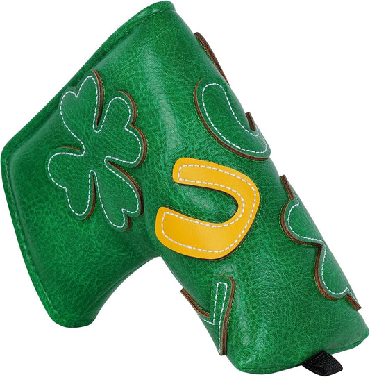 Golf Headcovers Golf Club Head Covers Four Leaf Clover Good Luck Charm - Clover Style Premium Leather Driver Fairway(FW) Wood Hybrid(UT) with Number Tags