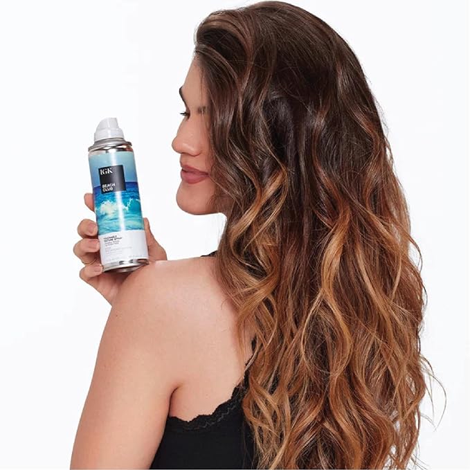 IGK Beach Club Texture Spray for Hair Travel Size | Instant Volume, Texture and Hold | Salt-Free, Non-Drying Finishing Spray | Vegan + Cruelty-Free | 1.7 Fl Oz (Pack of 2)
