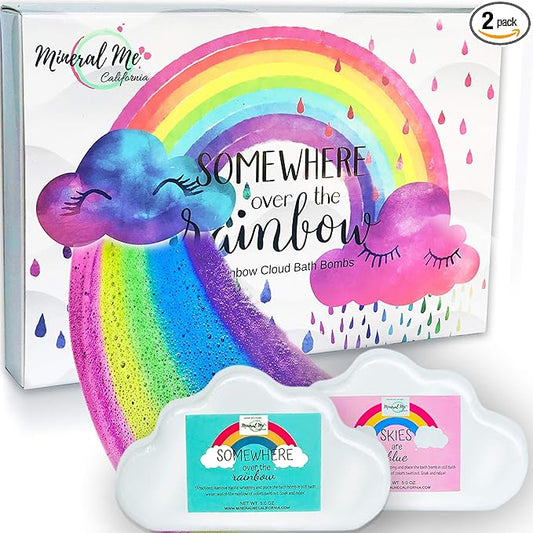 Bath Bombs for Kids - All Natural Magic Rainbow BathBombs with Organic Ingredients, Moisturizing, Vibrant Colors & Rich Bubbles, Cloud Bath Bombs, Birthday Gifts for Kids, Girls, Boys