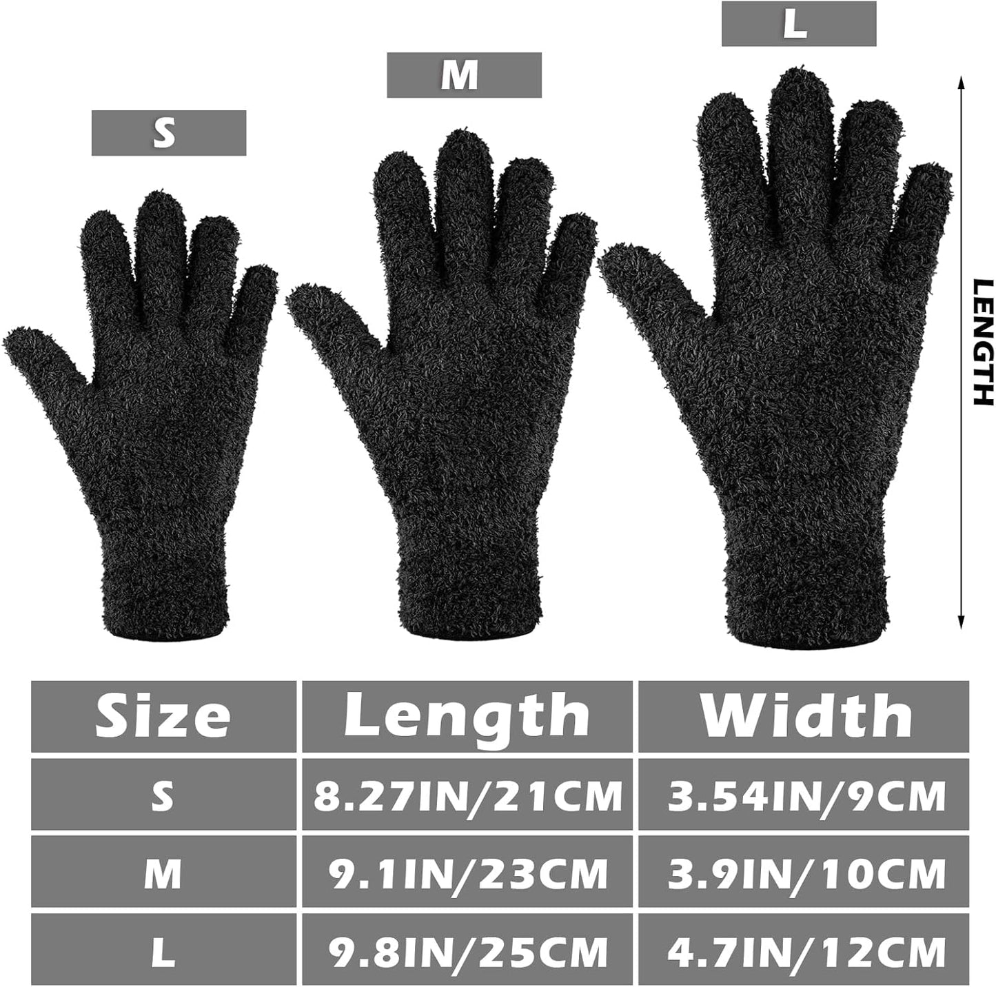 Patelai 3 Pairs Microfiber Plant Dusting Gloves Leaf Cleaning Gloves for Indoor Plants, Blinds, Furniture, House (Small,Black, Navy, Yellow)