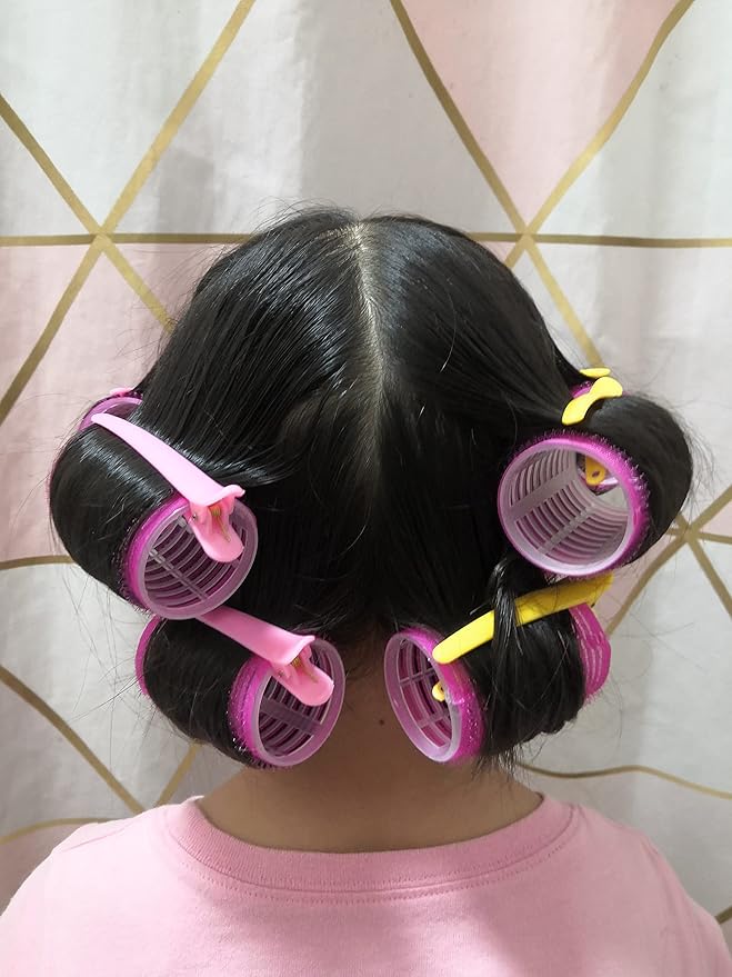 Kamay's 12PCS 40mm 1-1/2" Hair Curlers Rollers With 12 Duckbill Sectioning Clips 1 Comb Used for Hair Styling Self Grip Rollers