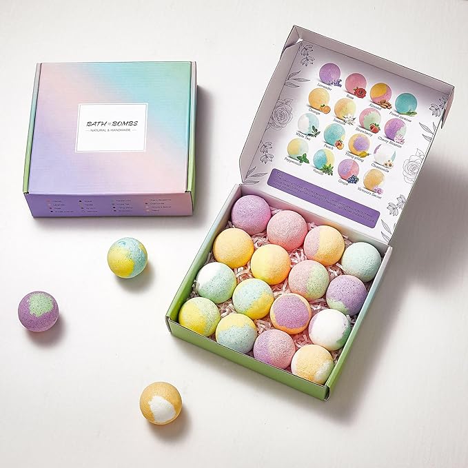 Organic Bath Bombs Women,Nature Bath Bombs for Women Relaxing,Womens Bath Bomb Gift Set