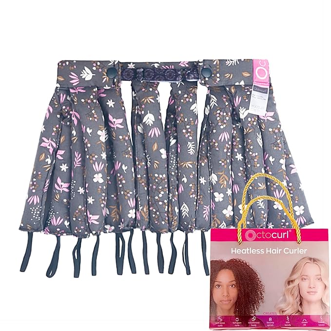 Octocurl Heatless Curls Headband - Hair Curlers to Sleep In - Heatless Curlers for Short Hair (Cotton - Lilac)