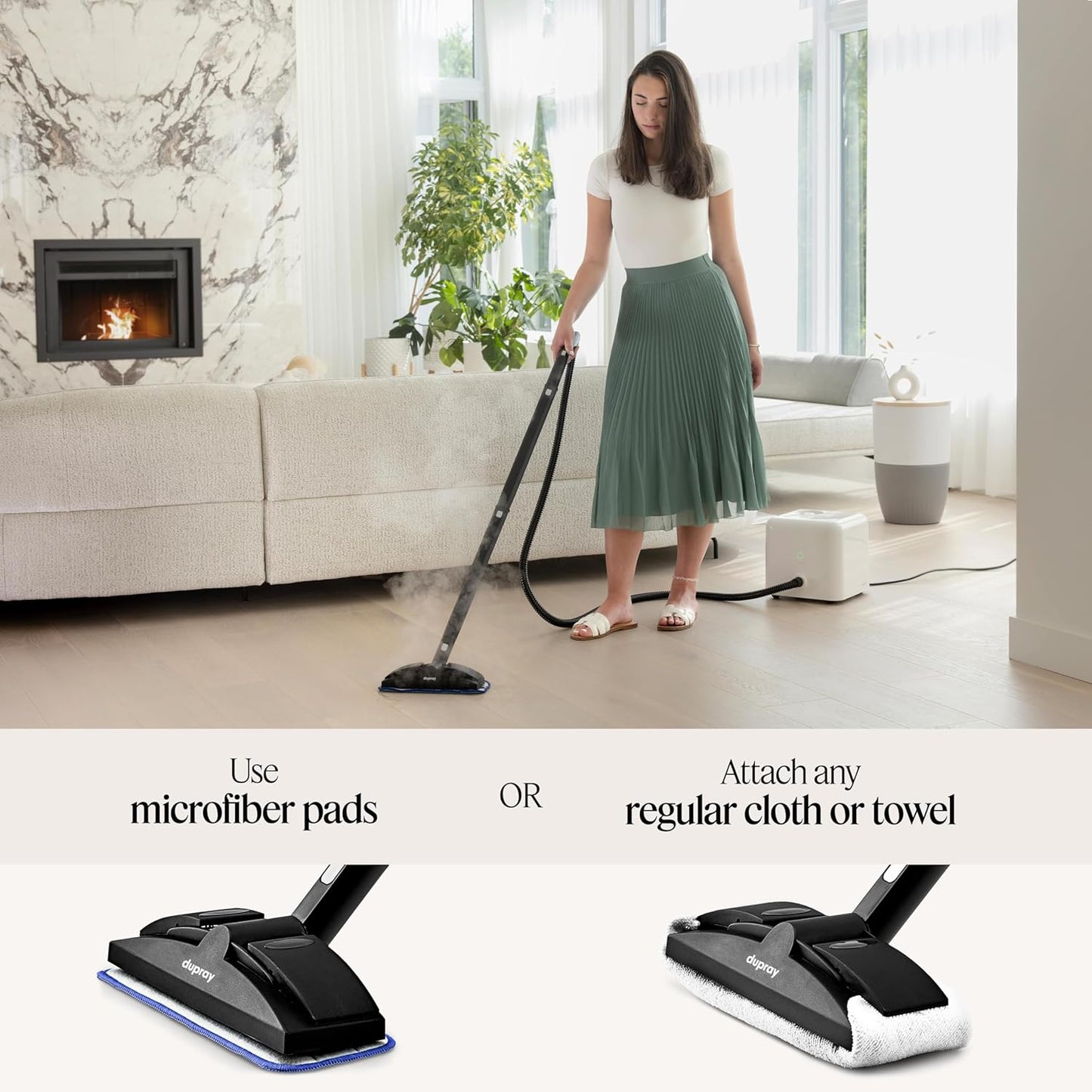 Dupray Neat Steam Cleaner with 40-Piece Accessory Kit, Powerful, chemical-free cleaning for floors, cars, tiles, grout, and more. *Kills 99.9% of Bacteria & Viruses