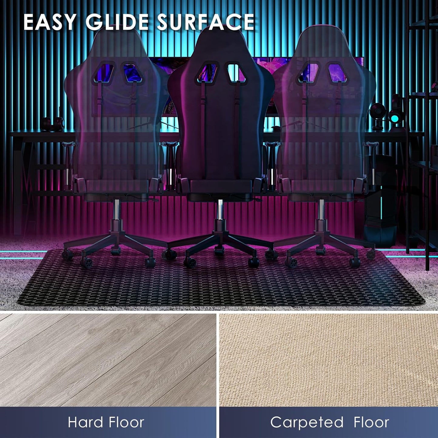 Vicwe Office Chair Mat for Carpet, 48" x 40"Anti-Slip Waterproof Floor Protector Desk Chair Mat for Rolling Chairs, Heavy Duty Chair Mat with Studs,Easy Glide Floor Mat for Home,Gaming