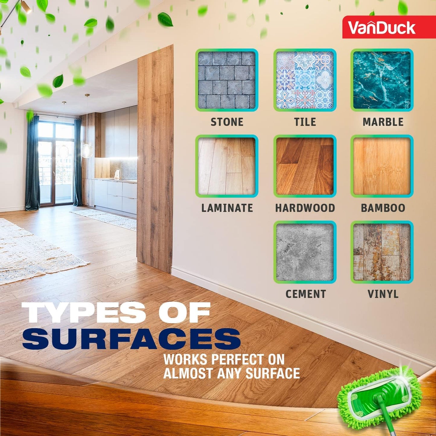 VanDuck Dust Mop Refill Compatible with Swiffer Sweeper (6 Pack) - Microfiber Pet Heavy Duty Dry Cloth Refills - Reusable Mop Pad (Handle is Not Included)