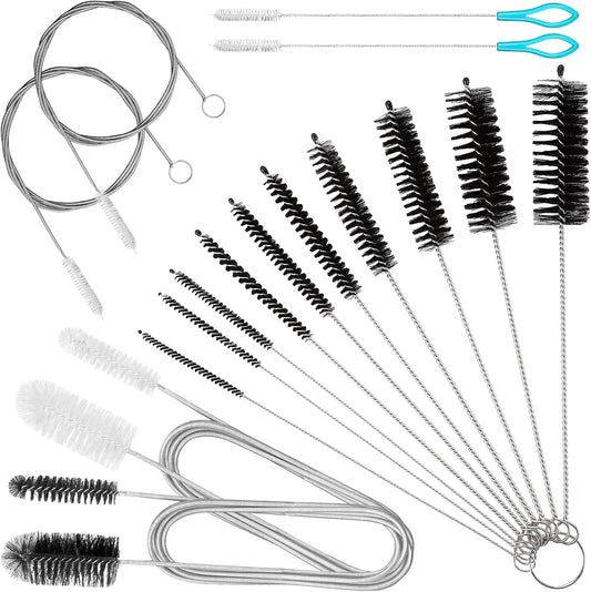 16pcs Long Tube Cleaner Set, Extra Long Hose Cleaning Brush, Pipe Cleaning Brush, Cleaning Brush Stainless Steel for Fish Tank, Kitchen, Straw
