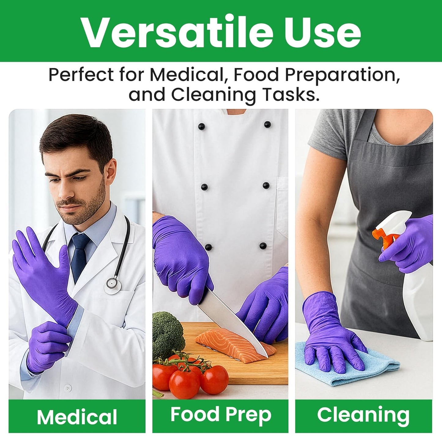 SafeWay Nitrile Disposable Gloves — Multi-Purpose Powder-Free, Non-Latex, Medical Use, and Textured Fingertips for Food Prep, Cleaning, Tattoo, Nursing, Lab, Examination, & More — (6000 pcs, X-Large)