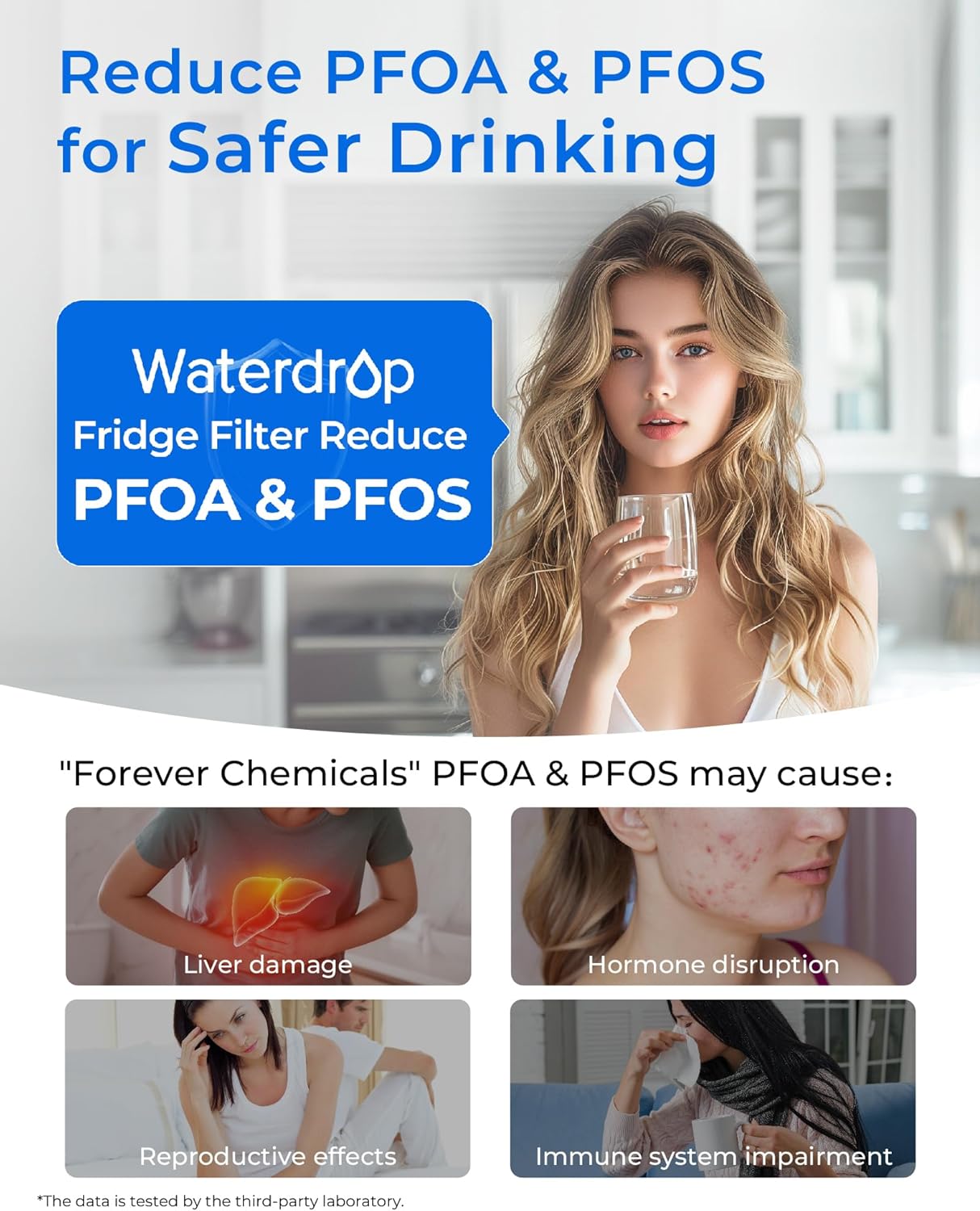 Waterdrop RPWF Refrigerator Water Filter (NOT RPWFE), Replacement for GE® RPWF, DWF-36, R-3600, MPF15350, OPFG3-RF300, WF277, RWF1063, 3 Filters