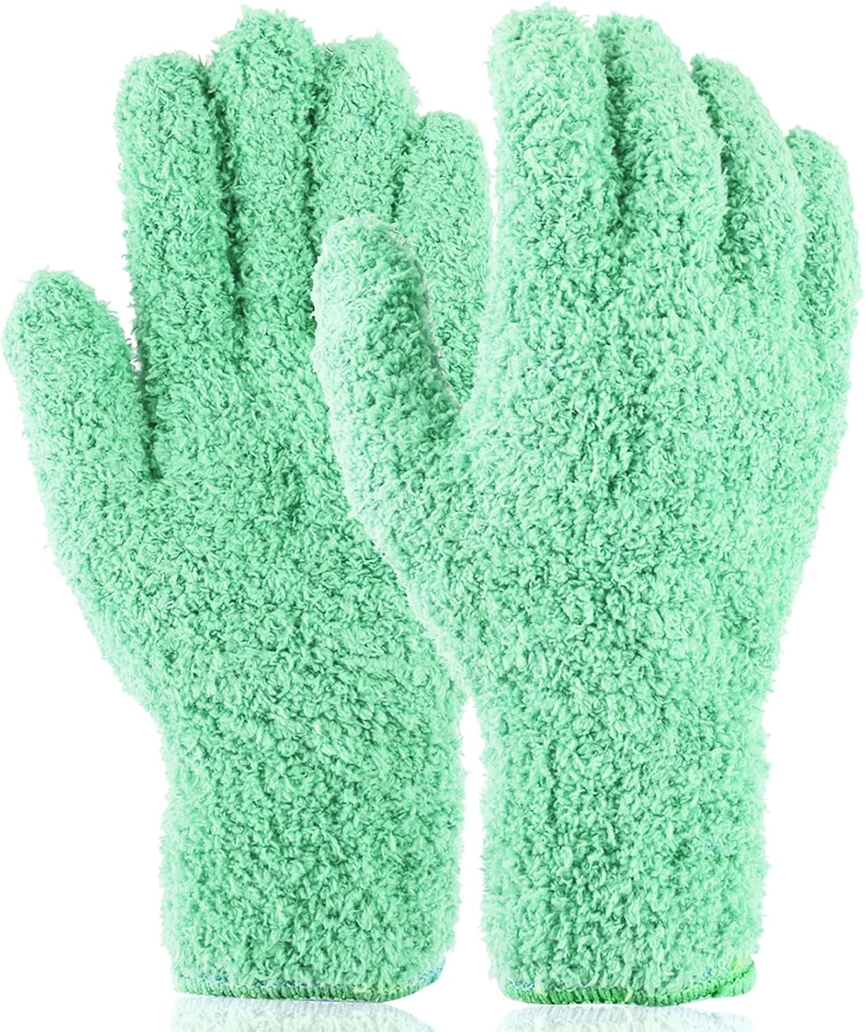 Plant Dusting Gloves, Microfiber Dusters for Cleaning Kitchen Indoor Mitt for House Use Desk Window Blind Screen Wash