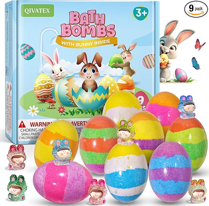 Bath Bombs with Toys Inside, Natural & Organic Kids Bath Bombs, Bubble Bath Kids, Perfect Birthday Gifts Set for Kid Boys and Girls Ages 3+