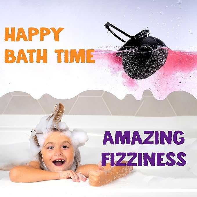 JOYIN Halloween Witch Cauldron Themed Bath Bomb with Mochi Squishy Toy, 6 Packs Bubble Kids Bath Bombs with Surprise Toy Inside, Trick or Treating, Halloween Party Favors Supplies, Goodie Bag Stuffers