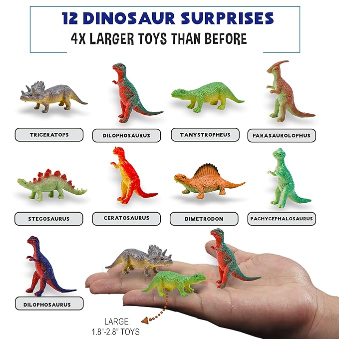 Bath Bombs for Kids with Surprise Inside - 12 Dinosaur Bath Bombs with Toys, Organic Colorful Bubble Bath Fizzies, Dino Egg Bath Bomb w/Rich Bubbles, Birthday Gifts for Kids, Boys, Girls