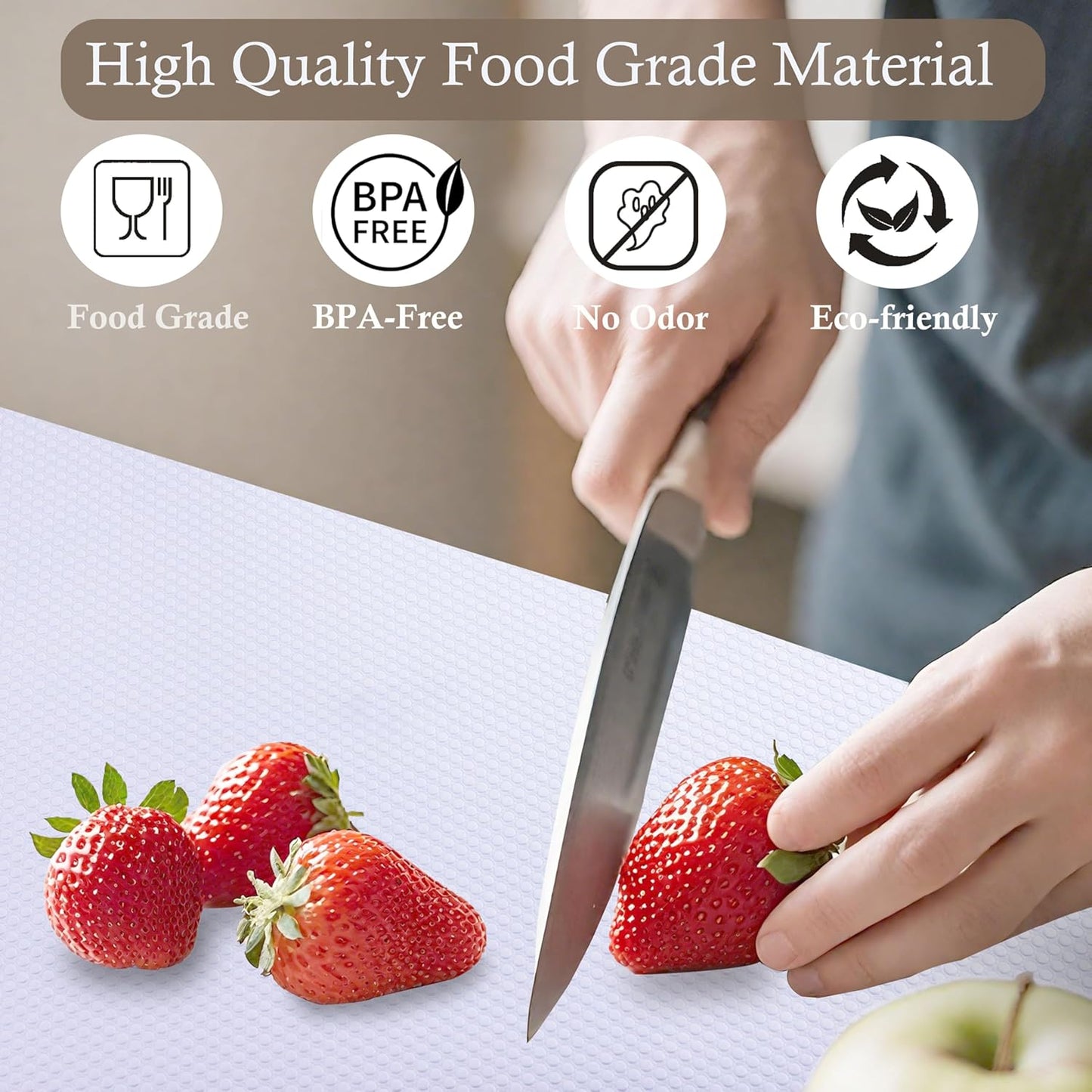 Shelf Liner for Kitchen Cabinet 18 Inch Wide X 20 Ft Non-Slip Drawer Mat Waterproof & Oil-Proof Cabinet Mat for Cupboard Pantry Bedroom Bathroom Garage Non Adhesive Refrigerator Shelf Liner (White)