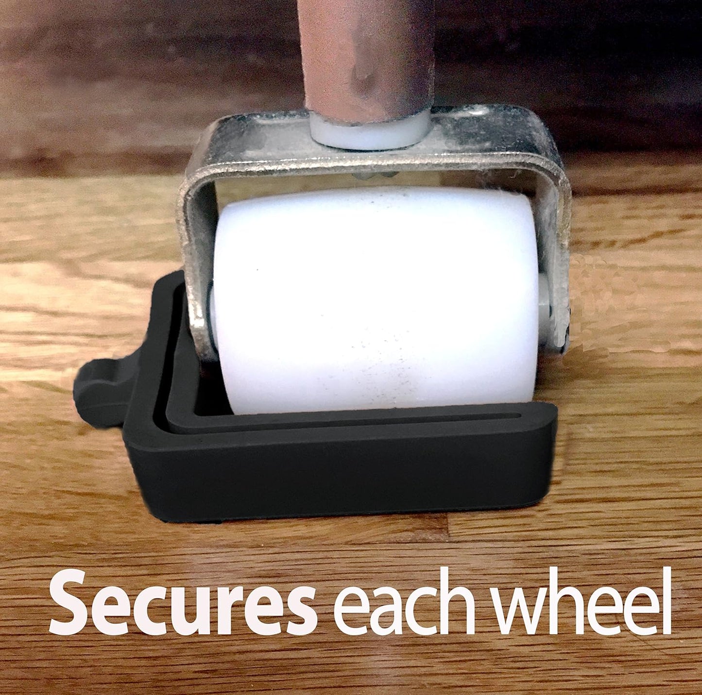 iPrimio No Lift Bed Stoppers to Prevent Sliding - 4 Pack Black Solid Rubber Keep Furniture from Sliding - No-Slip Caster Cups for Beds, Sofas, and Tables - Bed Stoppers - Simply Slide and Squeeze