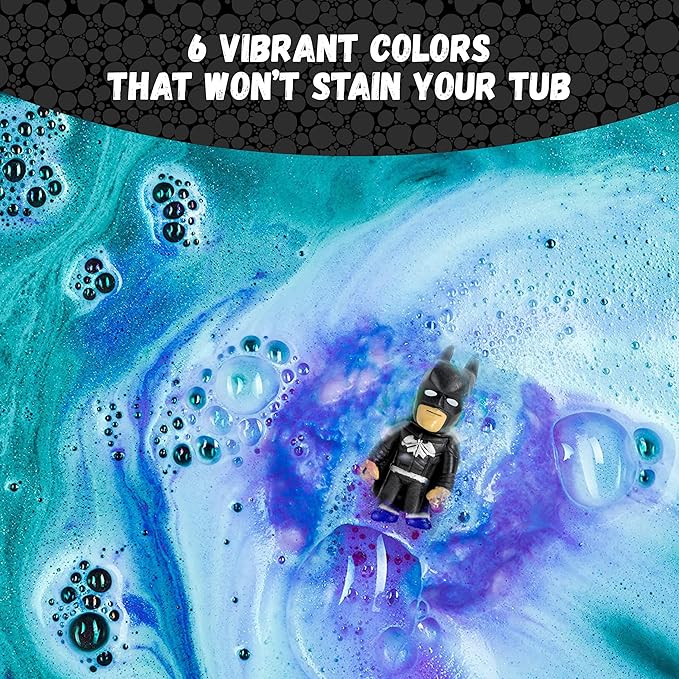 Superhero Bath Bombs for Kids with Surprise Toys Inside (3 Pack) - Large Bubble Bomb for Boys & Girls - Fizzies, Relaxing Aromas, Made in USA, Skin-Safe, Stain-Free by Two Sisters