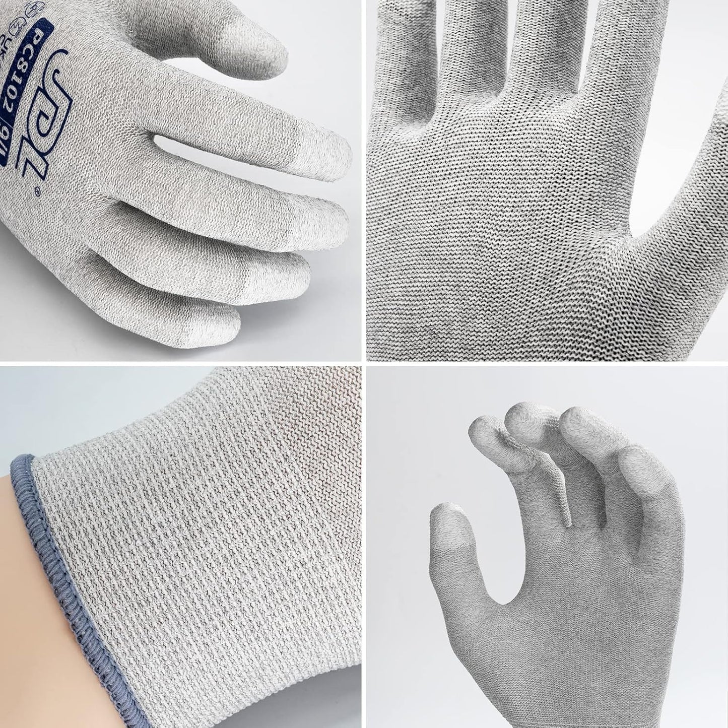 JDL ESD Work Gloves, Anti-Static Gloves for PC Building, Computer Installation & Repair, High Resistance Carbon Fiber Gloves, X-Large