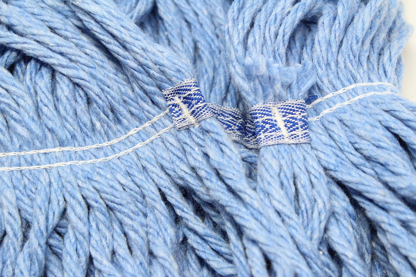 Turkey Creek Essentials Mop Heads Commercial Grade USA Made Looped End Heavy Duty Large Mop Head of Blue 4-Ply Synthetic Yarn Industrial Wet Mop Head Replacement and String Mop Refills (1, Large)