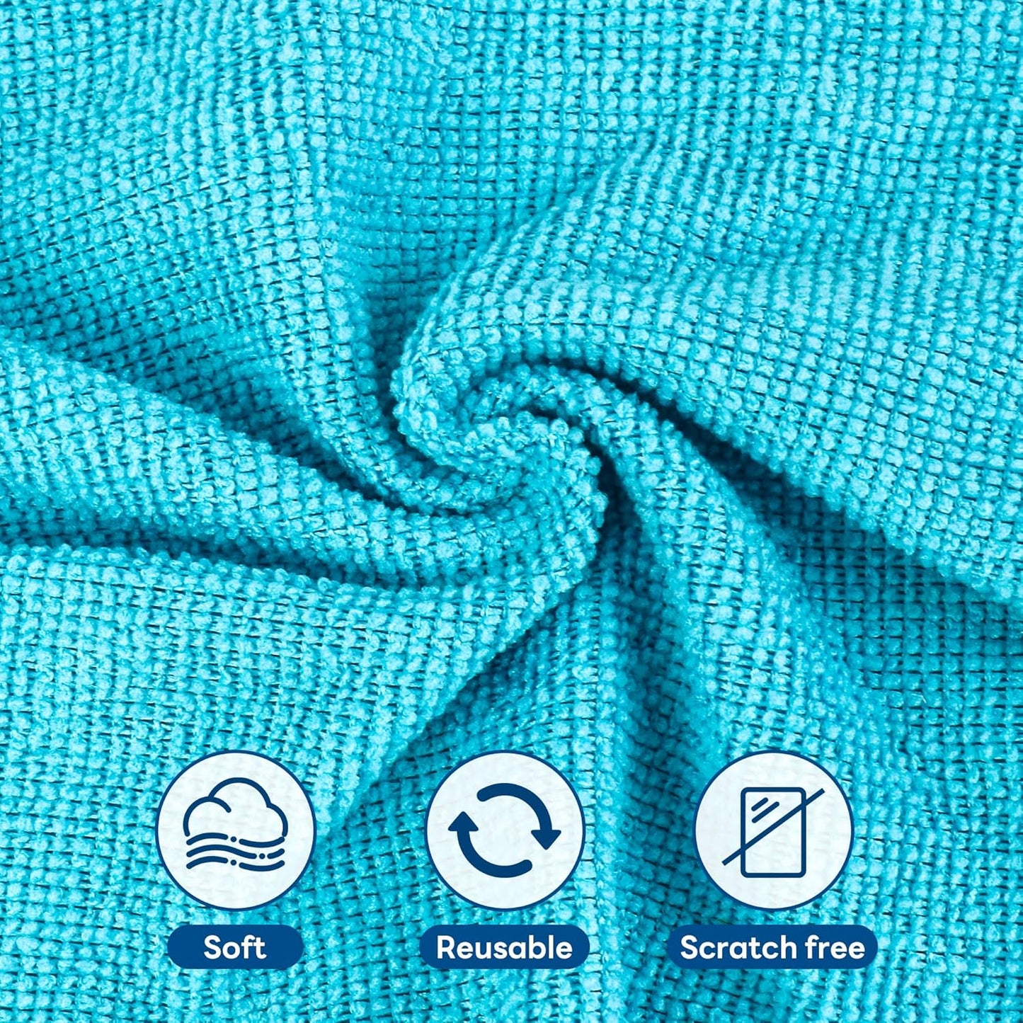40 Pack Microfiber Cleaning Cloth with Box, Scratch & Streak-Free, Bulk Towels for Home, Reusable Microfiber Towels for Cars, Cleaning Rags, 8 x 8 in, Blue