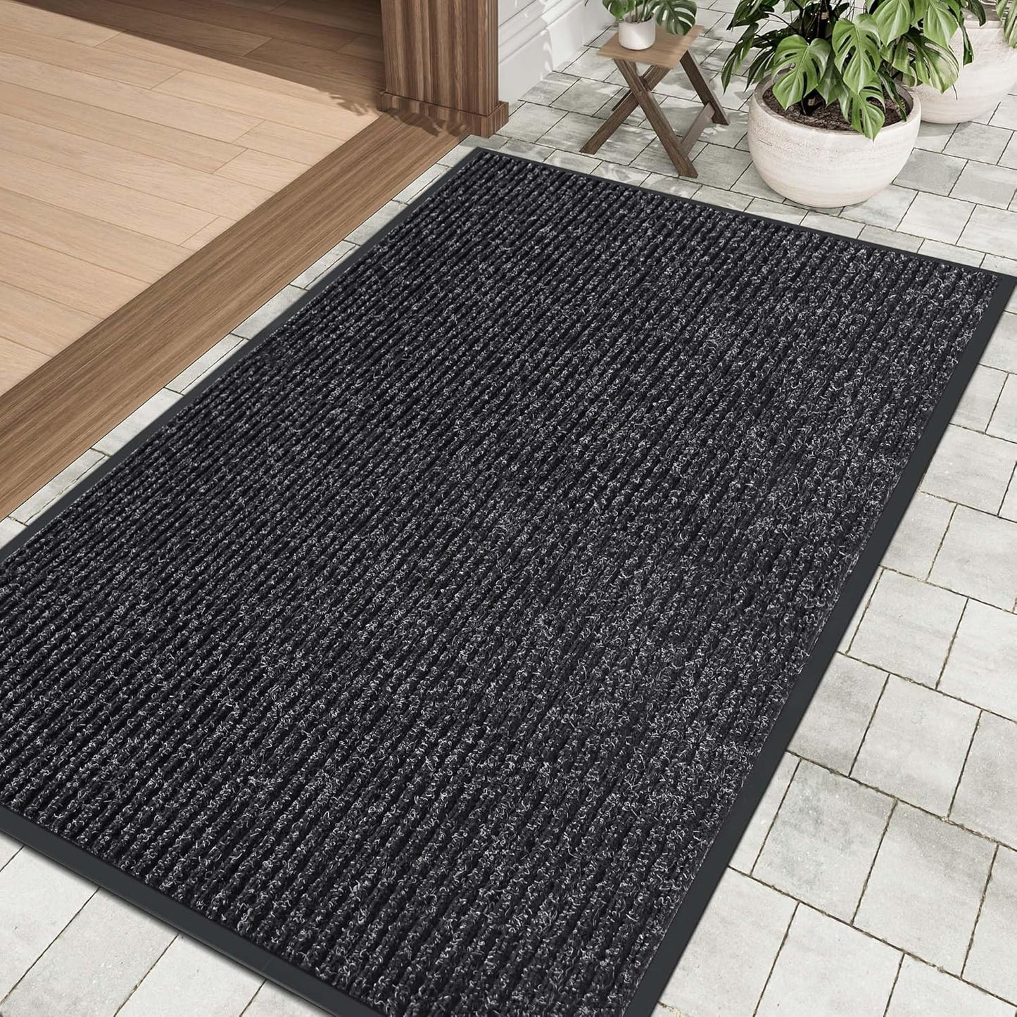 Front Door Mat Indoor Outdoor Entrance, 30" x 60" Dirt Resistant and Absorbent Door Mat, TPR Backing Non-Slip Doormats, Easy to Clean, Low Profile Welcome Floor Mat for Outside Entry