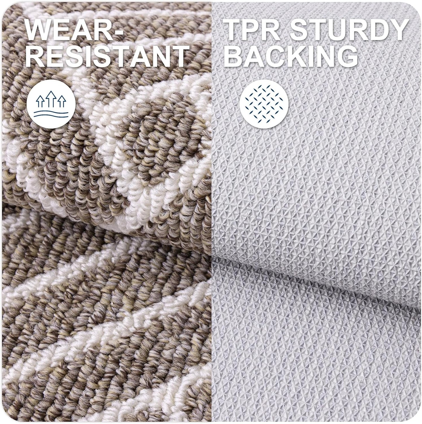 OLANLY Large Indoor Door Mat, 71x47 Inch, Dirt Resistant and Absorbent, Non-Slip Rubber Backing Floor Mats, Easy Clean Low-Profile Doormat for Entryway, Front Door, and Inside Entrance, Khaki