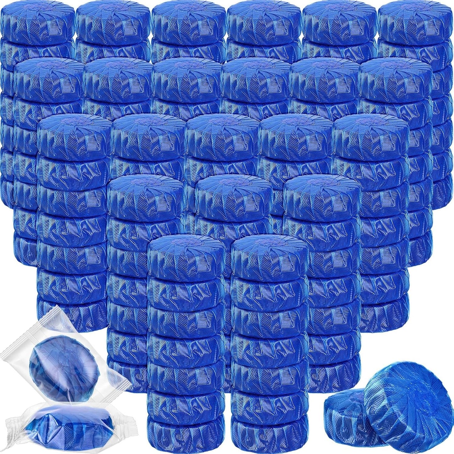 Qualirey 100 Pack Automatic Toilet Cleaner Tablets Toilet Bowl Long Lasting Bathroom Tank Tablets (Blue)