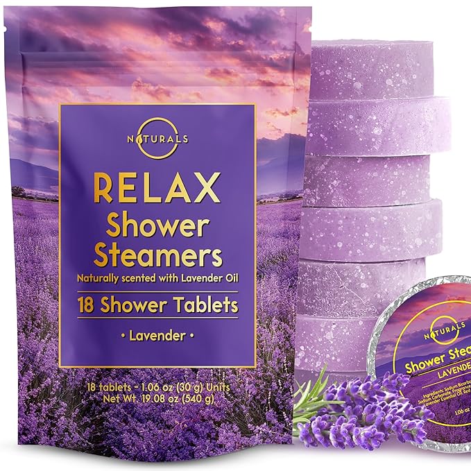 Shower Steamers Aromatherapy - Birthday Gifts for Women - Shower Bombs Aromatherapy, Spa Day Essentials, Relaxation Spa Gifts - Self Care Unique Gifts for Women and Men (Lavender 18 Count)