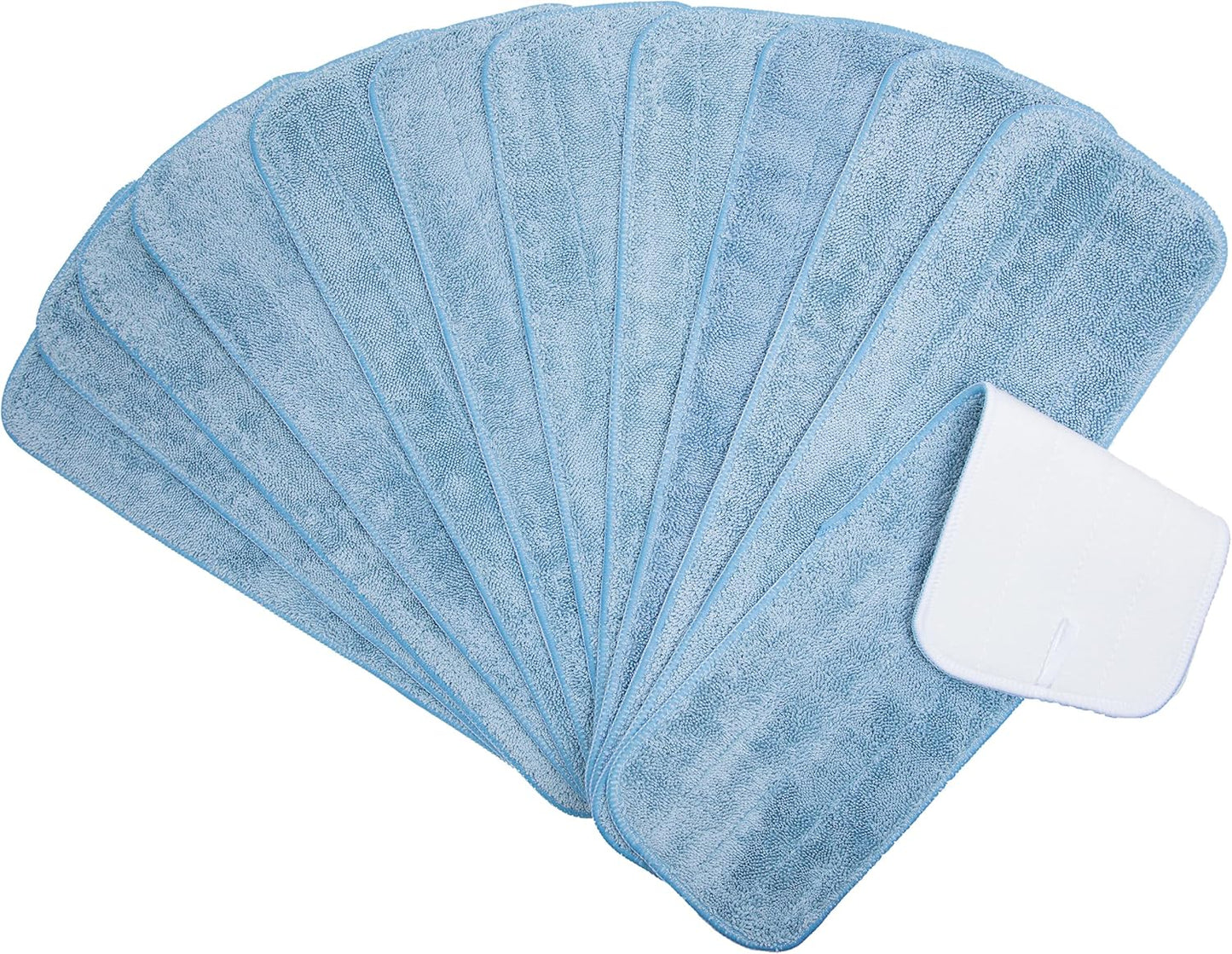 Arkwright Spray Mop Replacement Pads - (Pack of 12) Bulk Microfiber Flat Dry and Wet Refill Mop Pads Floor Cleaning, Compatible with Bona and Rubbermaid, Fits All Mop Heads, 18 in, Blue