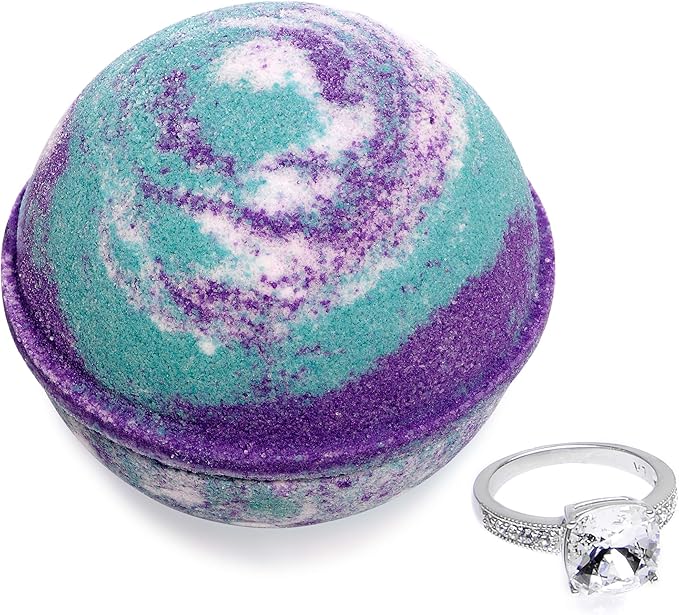 Bath Bomb with Surprise Ring Inside Mermaid Daydream Extra Large 10 oz. Made in USA (Ring Size 7)