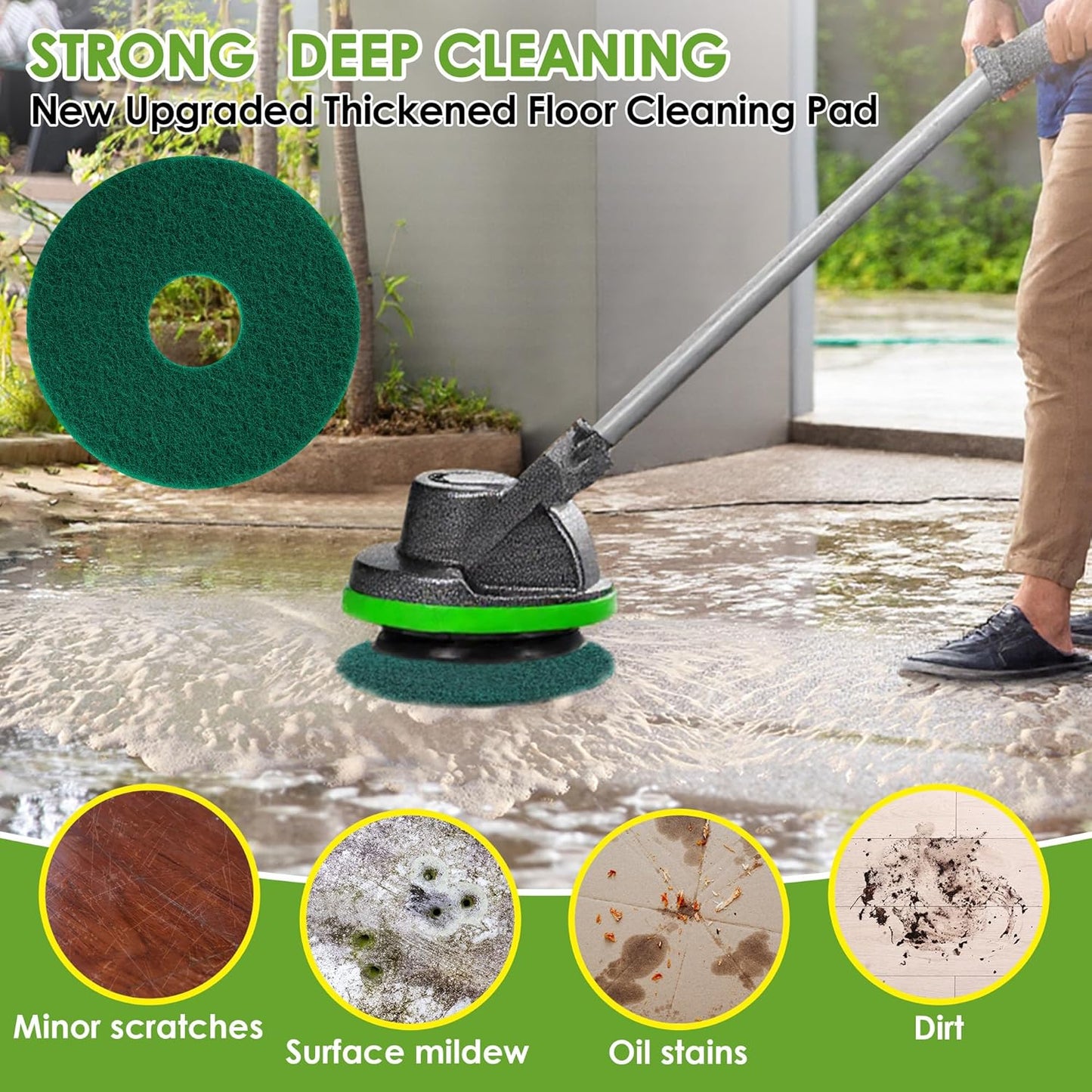 3 Pack 12" Floor Machine Pads Compatible with Oreck Commercial 550MC 437.056 Orbiter Scrubber Machine, Microfiber Carpet Bonnet, Floor Buffer Pad for Deep Cleaning (Stripper & Bonnet & Buffer)