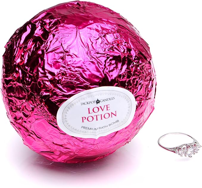 Bath Bomb with Ring Inside Love Potion Extra Large 10 oz. Made in USA (Ring Size Surprise)