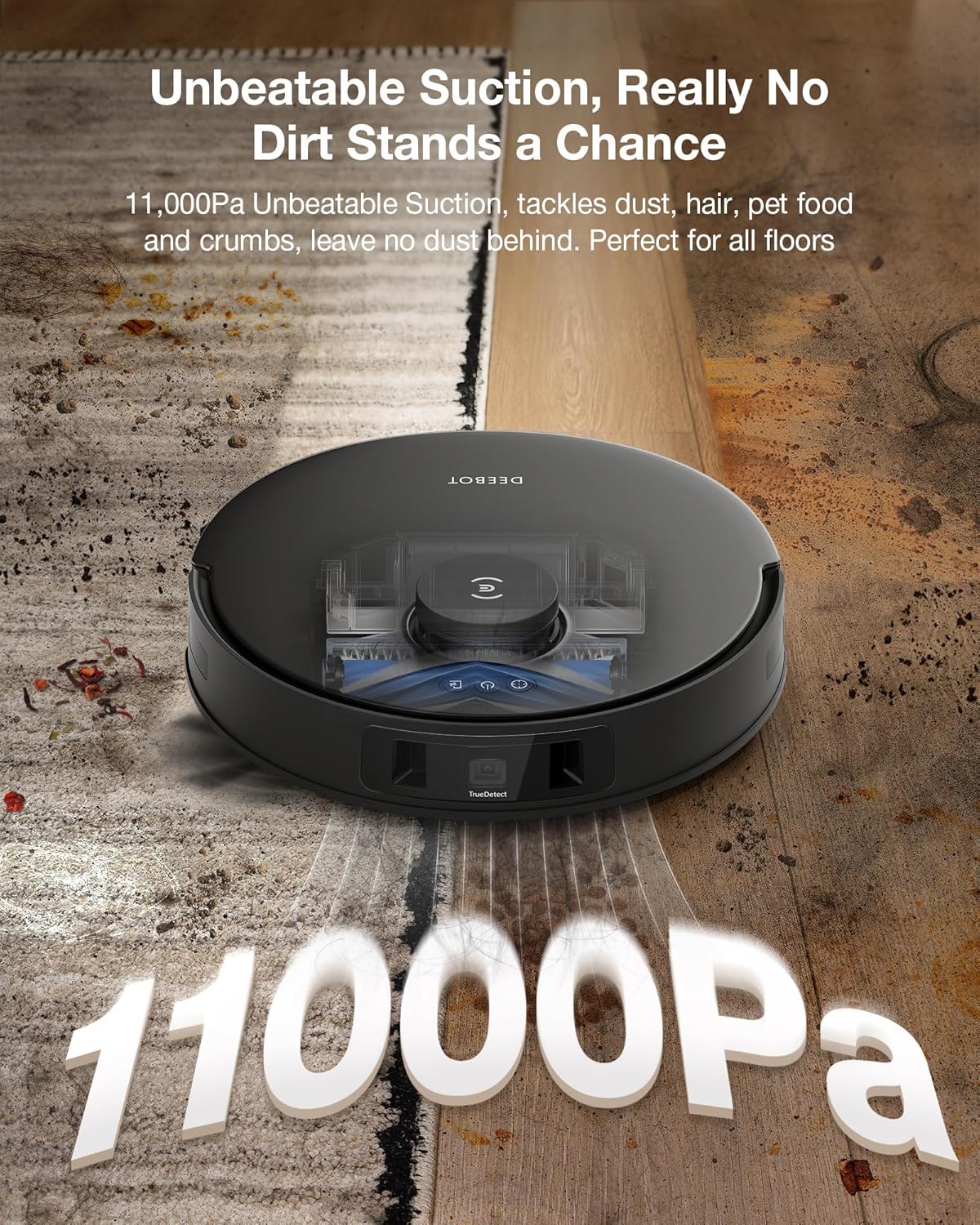 ECOVACS DEEBOT T30S Care Robot Vacuum and Mop, 11000Pa, ZeroTangle Technology, TruEdge Adaptive Edge, Hot Wate Washing, Self-Emptying, Self Refilling, Auto Lifting, Obstacle Avoidance