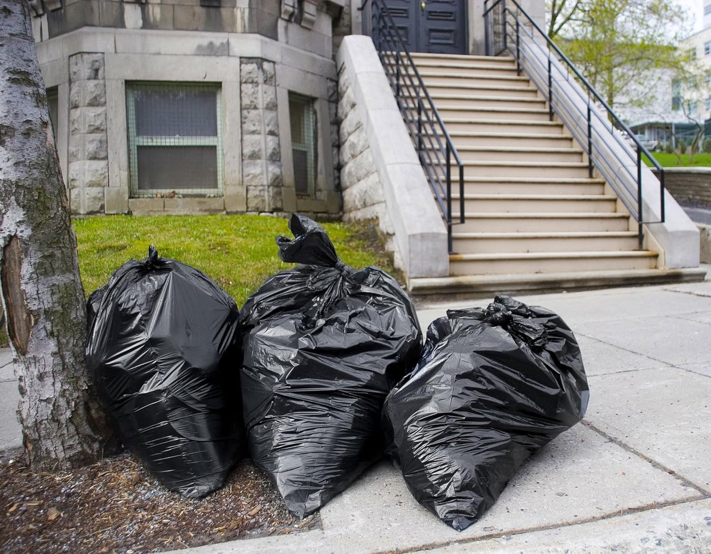 Veska 95-96 Gallon Trash Bags Heavy Duty (Huge 50 Bags W/Ties) 95-96 Gallon Trash Bags Large Black Heavy Duty Can Liners, Large 90-100 Gallon Garbage Can Liners